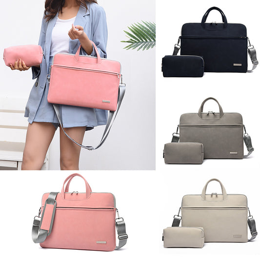 PU Leather Laptop Bag for Women & Men – Fits 13.3'' to 15.6'' MacBook, Shoulder & Handbag Case