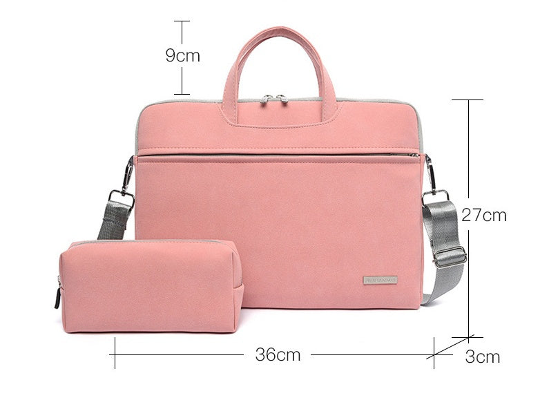 PU Leather Laptop Bag for Women & Men – Fits 13.3'' to 15.6'' MacBook, Shoulder & Handbag Case