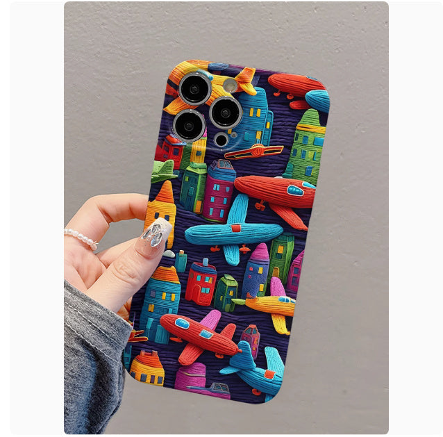 Oil Painting Minimalist Airplane Phone Case