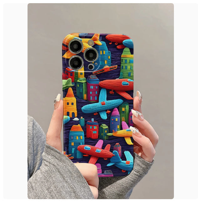 Oil Painting Minimalist Airplane Phone Case