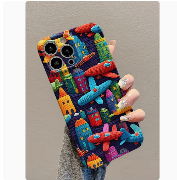 Oil Painting Minimalist Airplane Phone Case